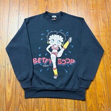 Vintage Betty Boop Sweatshirt Mens Size Large Black Signal Sports 1993 90s