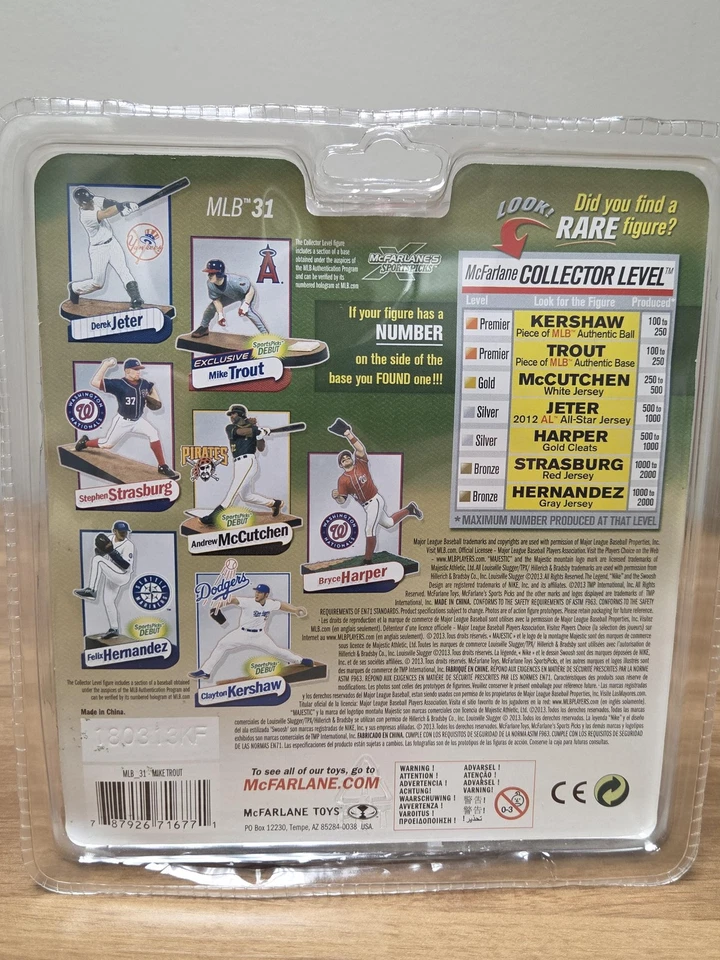 Los Angeles Angels Action Figure Mike Trout MLB SportsPicks Series 31 Debut - Image 4 of 4