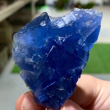 58G Rare transparent blue cubic fluorite mineral crystal sample/China