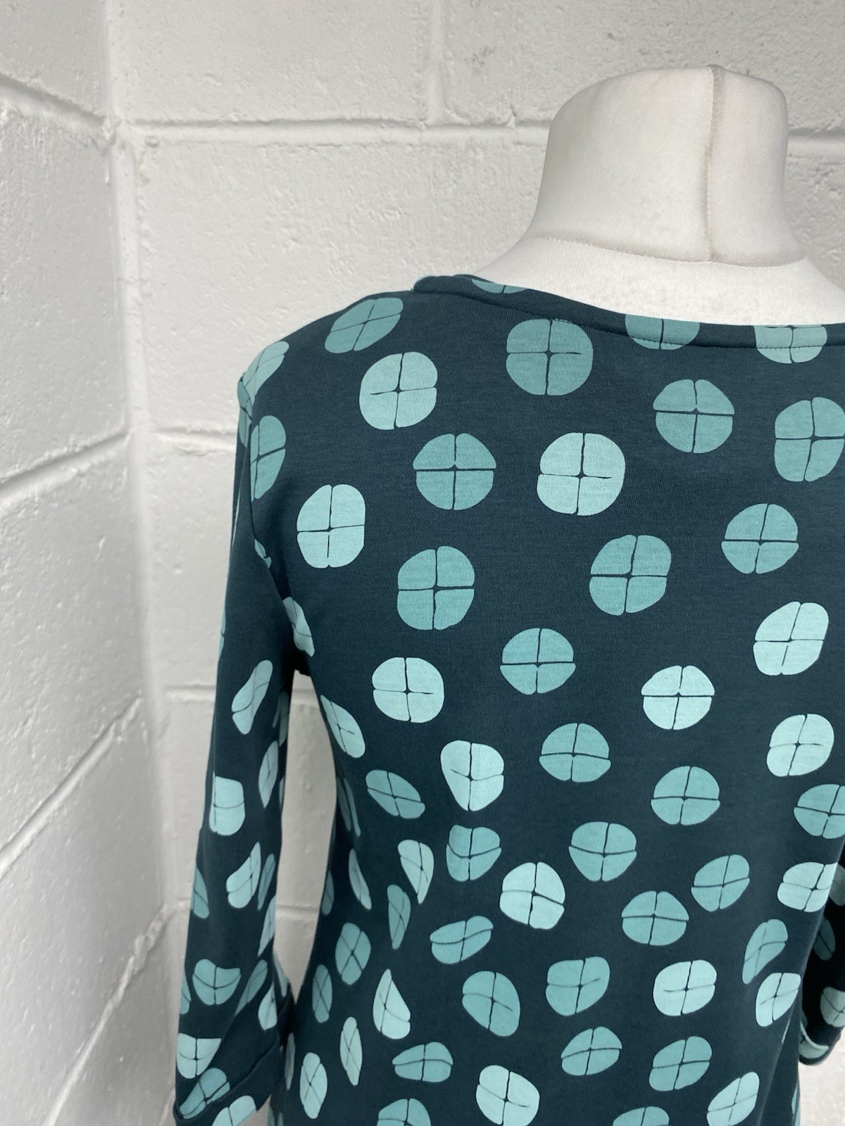 White Stuff Teal Abstract Patterned Jersey Pocket… - image 6