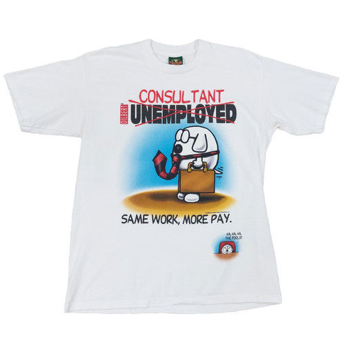 Vintage 90s Dilbert Comic Cartoon T-Shirt Large, Consultant Joke, Scott Adams