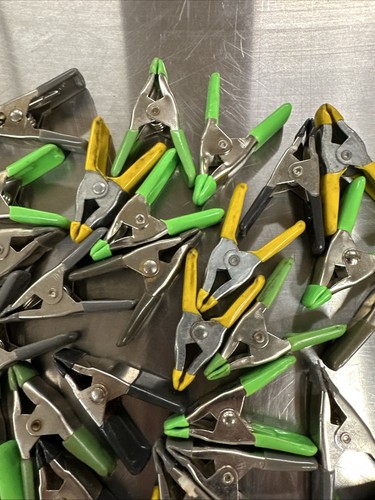 Lot Of 48 - 1" Spring Clamp, Green, Yellow, Black, Gray - Picture 4 of 13