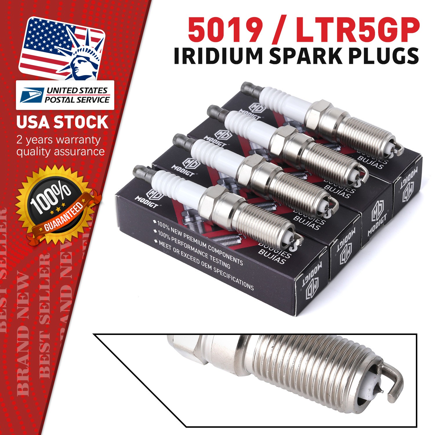 Brand New MODIGT Iridium Spark Plugs 5019 Set of 4 For 2002-2009 GMC Envoy