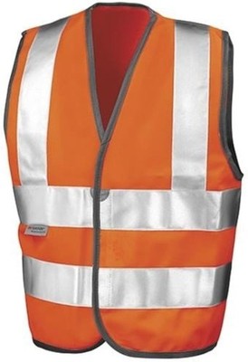 Result Kinder RE21J Safeguard High-Viz Class 2 Approved Weste, Orange, L 10/12