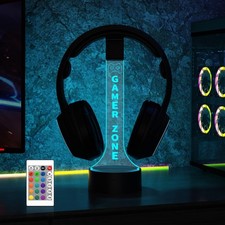 Light up Headphone Stand for Desk Gaming Headset Holder RGB 16 Color Lights