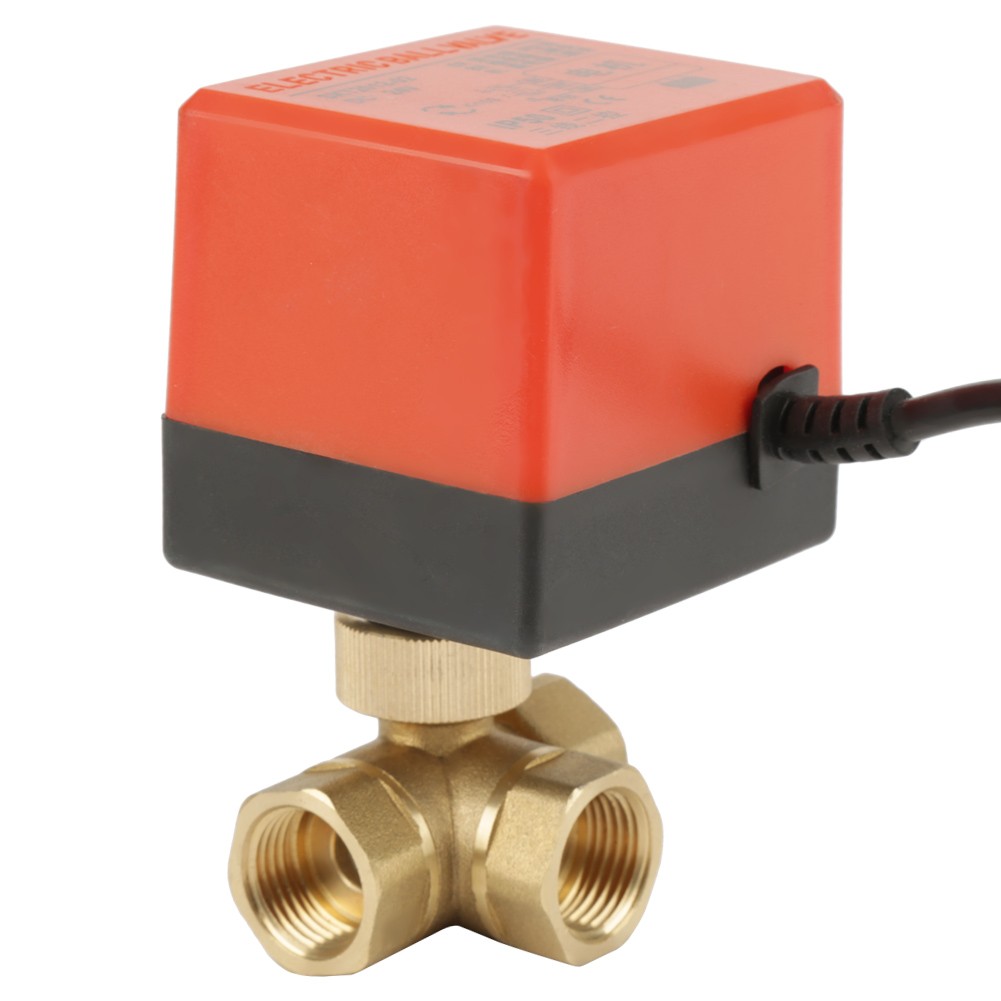 G1/2 DN15 Brass 3 Way 220VAC Motorized Ball Electrical Valve For Contro☜