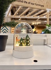 IKEA STR LA Snowy Night Table Lamp Battery Operated Dome Christmas Decor 7" New