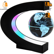 Schwebende Weltkugel 7 Farben rotierend C-förmig Deko