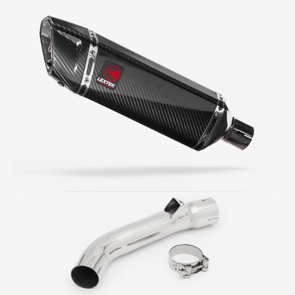 Lextek SP9C Carbon Fibre Exhaust 300mm with Link Pipe for Honda VFR 800 (97-01)