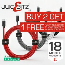 JuicEBitz® Extra Long USB C Ultra Fast Charger Cable for Samsung, iPhone, iPad