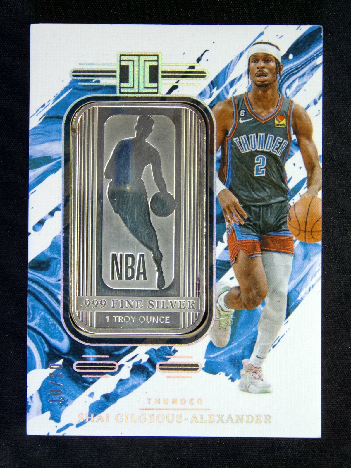 2023-24 Panini Impeccable Shai Gilgeous-Alexander #41 NBA Logoman Silver Bar /20