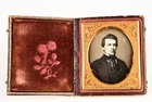 Daguerreotype of Gentleman in 1/6 Plate Wood Composite Union Case V29