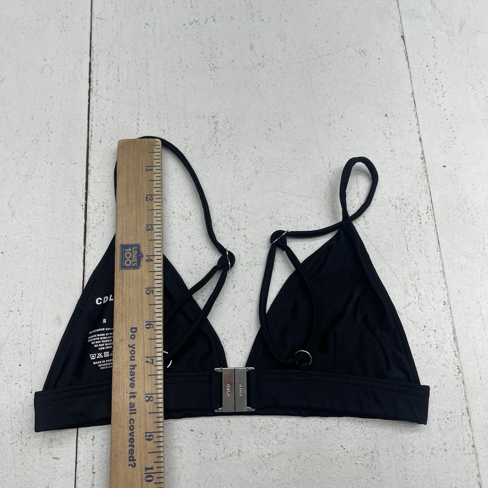 CDLP Solid Black Polyamide Triangle Bikini Top Wo… - image 7