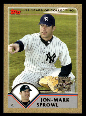 2003 Topps Traded #T198 Jon-Mark Sprowl 1st Gold Rookie #d /2003!  YANKEES