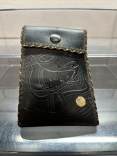 VTG Child s Black Cowhide Western Cowboy Saddle Wallet 1950s 1960s W17
