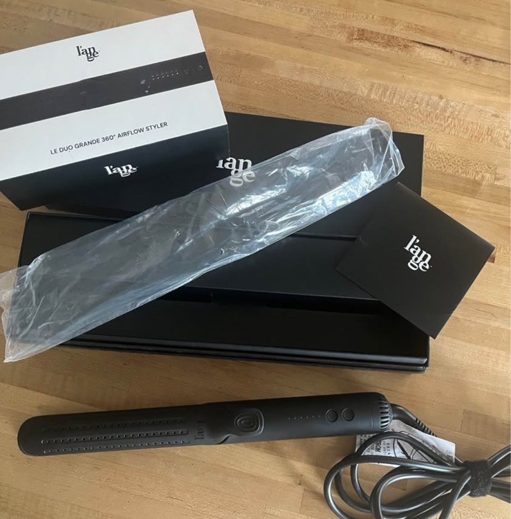 L'ange Le Duo GRANDE 360 Airflow Titanium 2-in-1 Curler Straightener Black