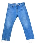 Levi's Women's Wedgie Straight Leg Button Fly Blue Denim Jeans - Size 32