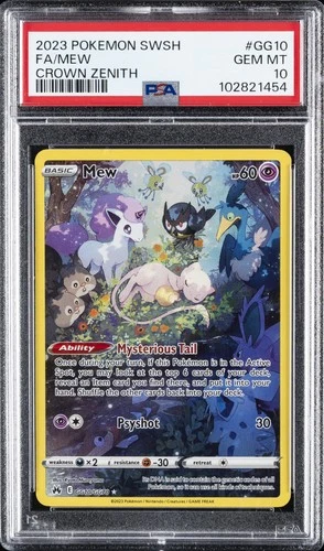 2023 POKEMON SWORD & SHIELD CROWN ZENITH #GG10 FULL ART/MEW PSA 10