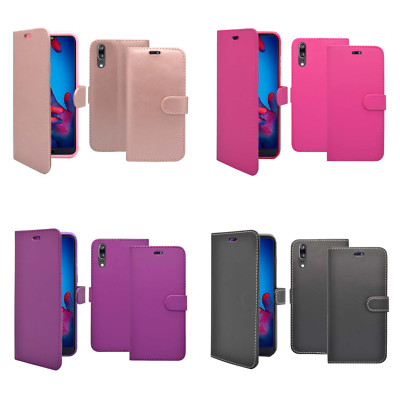 Hülle für Huawei P20 Wallet Flip PU Leder Ständer Kartenfach Etui Handy Cover