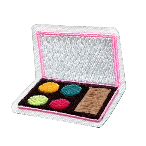 Makeup Palette Embroidered Iron On Patch - Picture 1 of 2