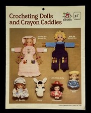 Vintage 1982 Mangelsen Sons Crocheting Dolls Crayon Caddies