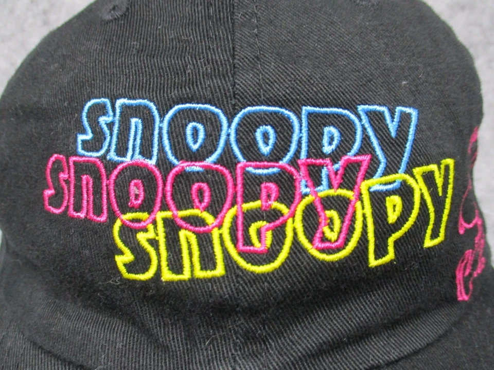 Gorra Peanuts Correa Trasera Niños Negro Azul Snoopy Woodstock Retro Niños Jóvenes Foto 2 de 4