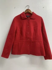 Talbots COAT JACKET WOMENS 6 RED WOOL 90% PREPPY POCKETS CHRISTMAS