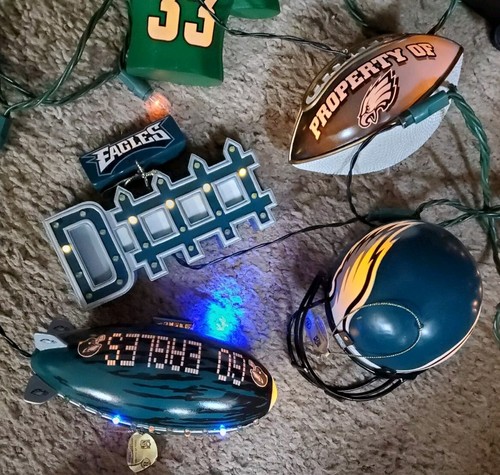 SELTEN Bradford Exchange Philadelphia Eagles Weihnachtsbeleuchtung Ornamente Strand NFL - Bild 3 von 7
