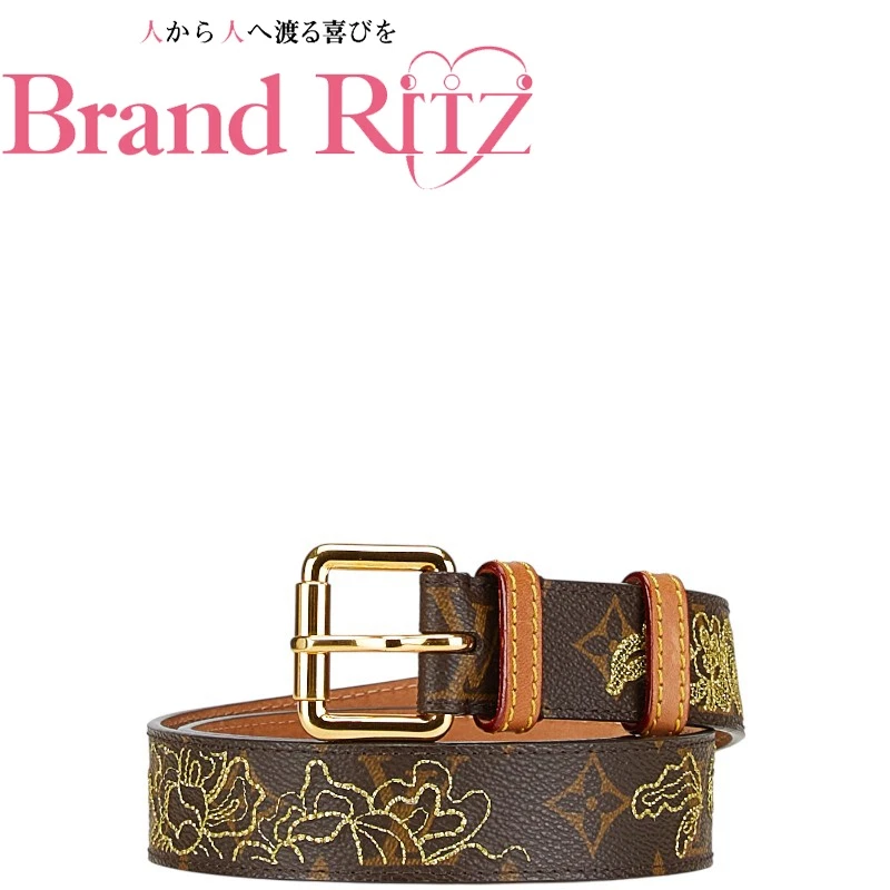 LOUIS VUITTON（LV） Cintura LOUIS VUITTON Monogram Dentelle M6952 pelle marrone oro autentica Giappone LV