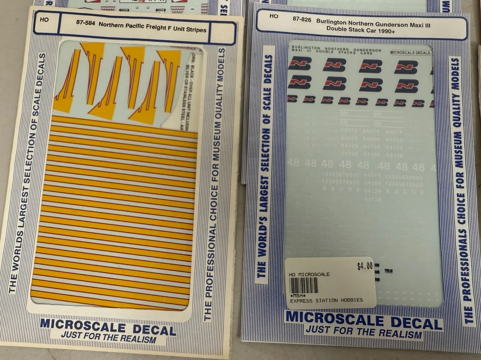 Lote de 12 hojas de calcomanías de tobogán acuático a microescala MC-8725 HO GATX ex UP SD40-2 Foto 3 de 4