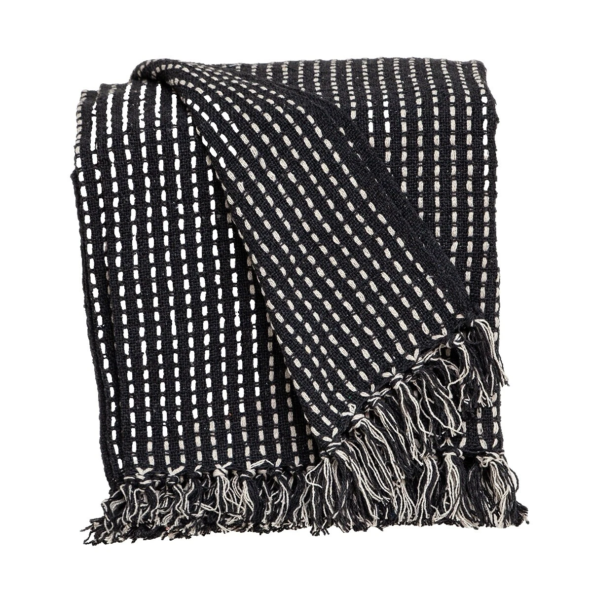 Cobijas y mantas Negro Rayas