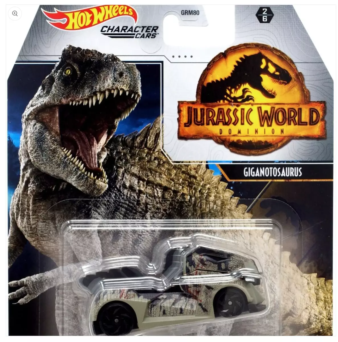 Hot Wheels Jurassic World Dominion Giganotosaurus Dinosaure Auto Neuf Avec  Boîte