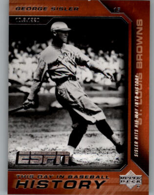 2005 Upper Deck ESPN This Day in Baseball History #BH19 George Sisler - NM-MT
