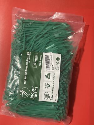 1000-Pack 4 Inch Black Nylon Zip Ties – 25lb Strength, UL Listed