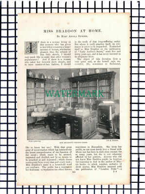 (8282) Miss Braddon At Richmond Home Autor Romancier - c.1900 Artikel