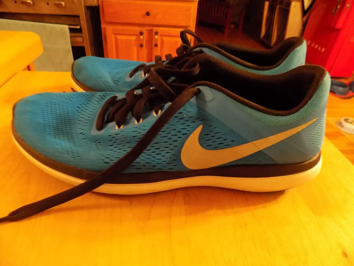Nike Flex 2016 RN Run Blue Black Mens Running Shoes Size 12 USED