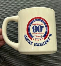 RARE Vintage ’76 Bicentennial SEARS mug 90th Anniversary Year made USA Service