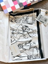 NWT Emilio Pucci "Tourists in Florence" Silk Scarf in White/Black, 90cm x 90cm