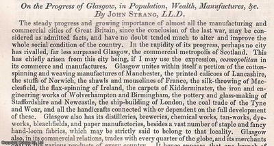 THE PROGRESS OF GLASGOW, IN POPULATION, WEALTH, MANUFACTURES, &C. AN UNCOMMON OR