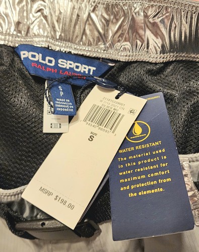 NWT $198 Polo Ralph Lauren Sport Women's Grey Metallic Silver Pants Size S - Picture 3 of 4