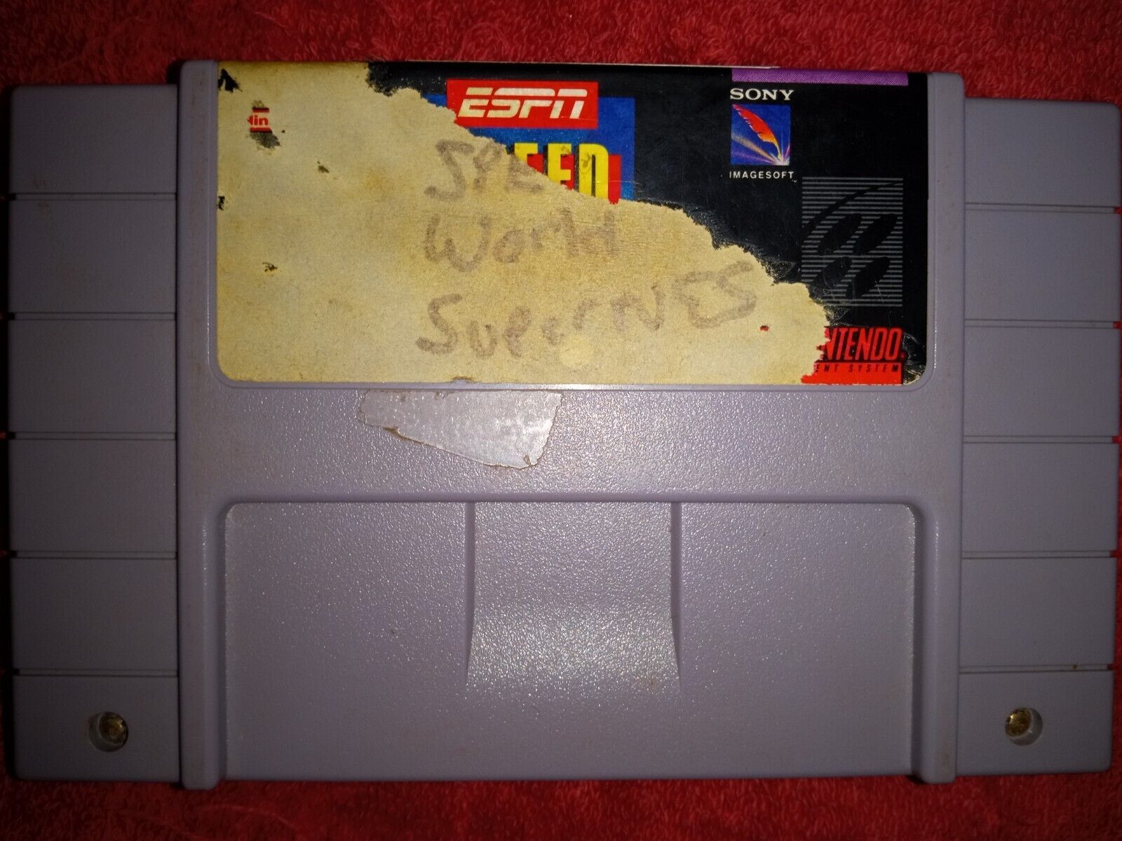 ESPN Speedworld Speed World Super Nintendo SNES Original Authentic Genuine Game!
