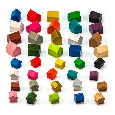 Einzelne Häuser Hotels Holz Figuren Spielmaterial Holzhäuser Spielzeug Monopoly