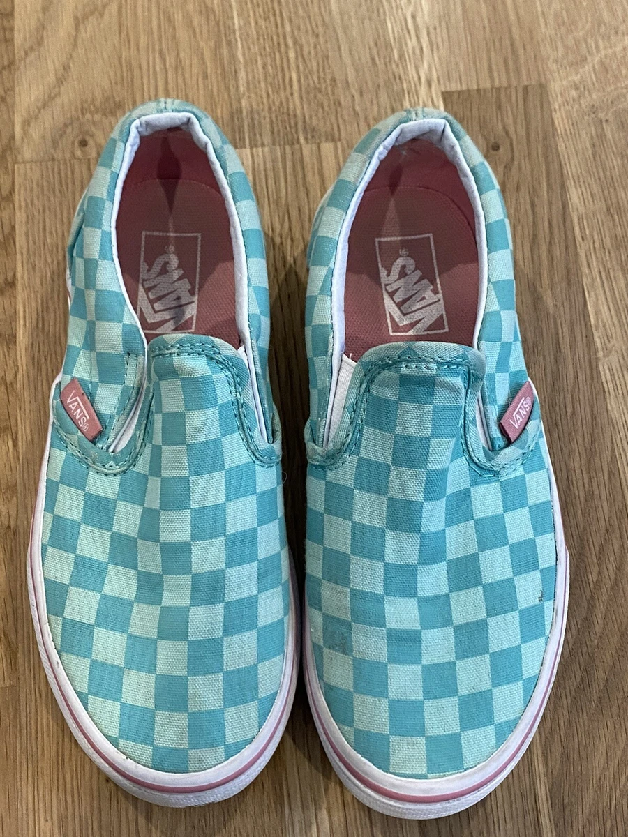 Vans Off The Wall Checker Board Slip On Sneaker turquoise US KIDS Size 1.5