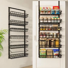 Over The Door Pantry Organizer, Pantry Storage and Organization, 6-Tier Adjustab