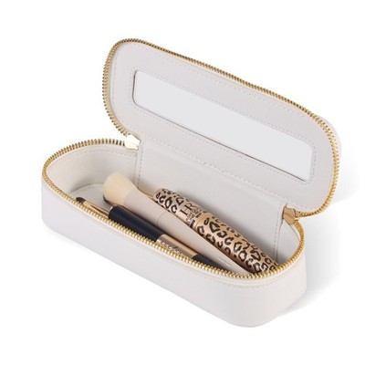 Small Travel Makeup Bag brush holder,Clear Makeup Bag Cosmetic Bags with Zipp...
