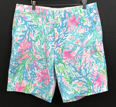 #ad Lilly Pulitzer Men#x27;s Beaumont Stretch Shorts in Coral Bay Starfish Size 36 $55.99