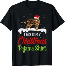 This Is My Christmas Pajama Shirt Bengal Cat T-Shirt
