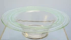Steuben Carder 12 Inch Wide Center Rimmed Bowl with Green Threading