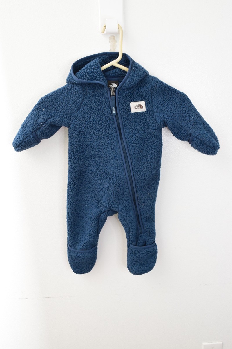 The North Face ベビージャンプスーツ 青 The North Face Infant Fleece Bunting Suit 6-12M Blue Sherpa