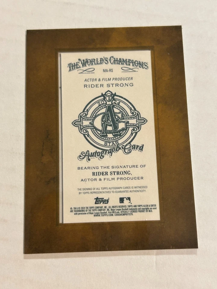 2024 TOPPS ALLEN & GINTER RIDER FUERTE EN TARJETA MINI ENMARCADO AUTOMÁTICO SP KS1 Foto 2 de 2